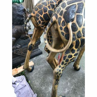 Large Multi - Patinated Bronze Giraffe Statues 3