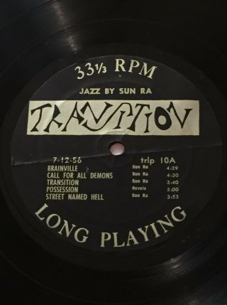 JAZZ BY SUN RA VOL 1 ORIG 1957 TRANSITION TRLP 10 LP 24 PG BOOK EX HOLY GRAIL 10