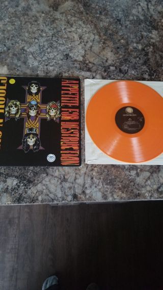 Guns And Roses Appetite For Destruction Import Orange Vinyl Lp Rare 33
