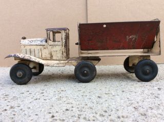 1930’s Girard Marx Pressed Steel Sand Gravel Truck W Side Dump Truck & Trailer