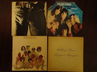4 Rolling Stones Lps Through The Past,  Beggars Metamorphosis,  Sticky Fingers