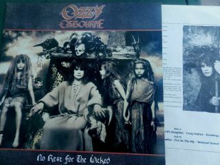 Ozzy Osbourne No Rest For The Wicked Us Blue Label Press