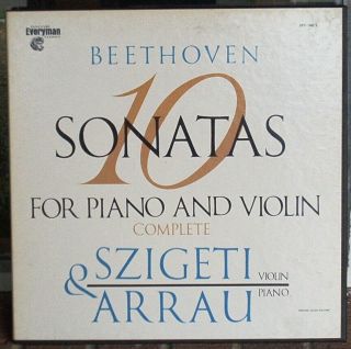 Scarce Joseph Szigeti Claudio Arrau Beethoven 10 Sonatas For Piano And Violin Nm