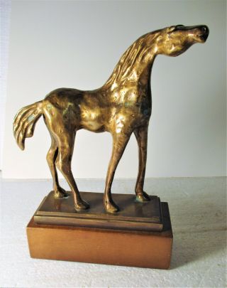 Wisconsin Sculptor,  William Jauquet,  Bronze Horse 1998,  8 1/2 " On Wood Base