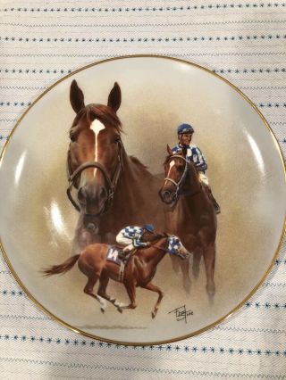 Fred Stone “secretariat,  Ron Turcotte Up” Horse Plate 1984