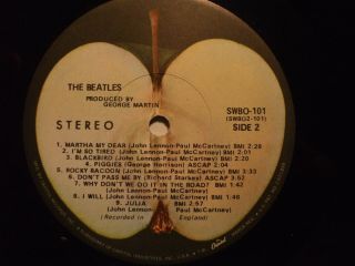 The Beatles White Album A 3082306 2 LP ' s w/poster & 4 photos Apple Records 101 6