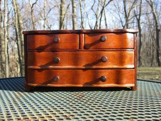 Vintage Hand - Made Folk Art Miniature Dresser Chest Of Drawers Signed & Dated