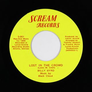 Crossover Soul Funk 45 - Billy Byrd - Lost In The Crowd/silly Kind - Scream Vg,