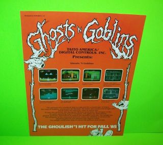 Ghosts N Goblins Arcade Flyer 1985 Video Game Artwork Halloween Horror