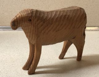 Antique Hand Carved Wood Pa Folk Art Primitive Small Dog Figure A.  Mountz Style