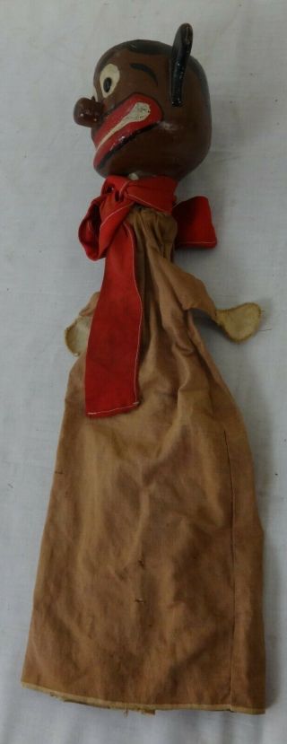 Folk Art Carved Wood & Painted Hand Puppet Ca.  1900 2
