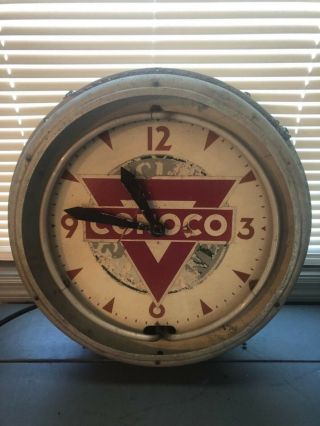 Last Price Drop Very Rare 1940’s Hc Sinclair Oil Neon Clock.  Sign Can
