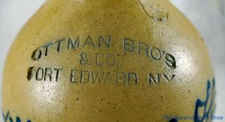 Antique William J Hill Albany NY Single Handled Stoneware Jug Ottman Bros & Co 2