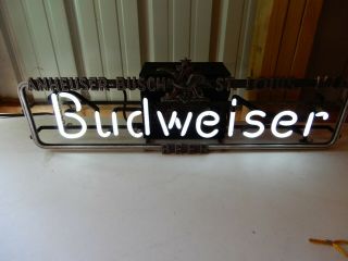 Rare Vintage 1930 ' s Budweiser Beer Neon Lighted Sign Anheuser - Busch St Louis 8