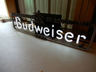 Rare Vintage 1930 ' s Budweiser Beer Neon Lighted Sign Anheuser - Busch St Louis 9