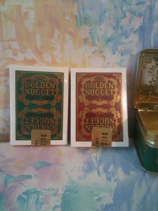 2 Vintage Golden Nugget Gambling Hall Playing Cards in Tin 7