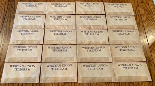 Vintage Western Union Telegram Envelopes “telegraph It” 20 - Total