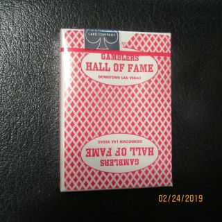 Vintage Gamblers Hall Of Fame Las Vegas Nv Red Deck Of Cards