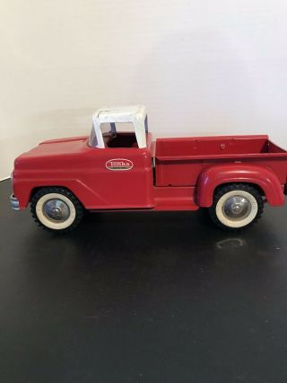 Vintage Tonka 1960s Stepside Red And White Pickup Truck