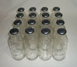 16 Empty Snapple Glass Bottles W/caps Lids 16oz Crafts Canning Food Storage Rare