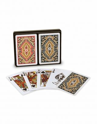 Kem Paisley Red And Blue,  Bridge Size - Jumbo Index Playing Cards Pack Of 2