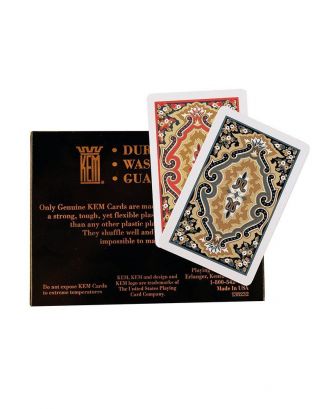 KEM Paisley Red and Blue,  Bridge Size - Jumbo Index Playing Cards Pack of 2 3