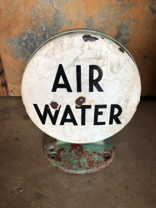 Vintage Rare Eco Air Water 2 Sided Porcelain Sign Globe Gas Station Gas Pump Top