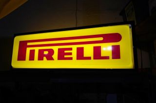 Vintage Pirelli Tire Lighted Advertising Neon Shop Sign Light