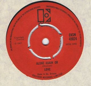 Rare Psych/beat - Love - Alone Again Or/bummer In The Summer - Uk Elektra