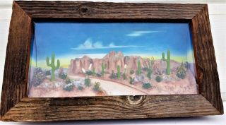 Vintage Desert Diorama - Rare Extra Large - 3d Mountains - Az.  Route 66 1940 