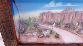 VINTAGE DESERT DIORAMA - RARE EXTRA LARGE - 3D MOUNTAINS - AZ.  ROUTE 66 1940 ' S - 1950 ' S 7