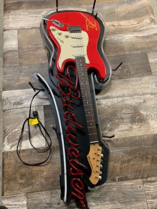 Budweiser Limited Edition Electric Guitar Neon Sign Aria 46 1/2 " X 20 "