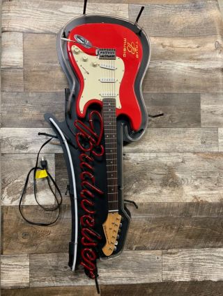 BUDWEISER Limited Edition ELECTRIC GUITAR NEON SIGN Aria 46 1/2 