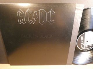 Ac/dc: Back In Black (strongvg,  1st 1980 Atlantic - 16018 Masterdisk R Ludwig Lp)