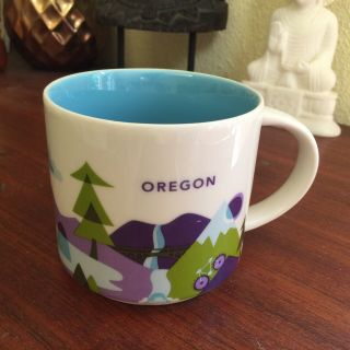 Starbucks 2017 Oregon You Are Here Coffee Mug Cup White Blue Purple