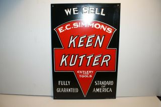 Vintage Keen Kutter We Sell Cutlery & Tools Ec Simmons Embossed Metal Sign