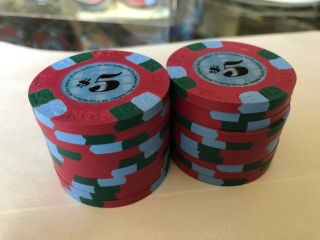 Paulson Tophat & Cane Poker Chips (20 CLASSIC) $5.  00 Denom. 3