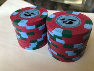 Paulson Tophat & Cane Poker Chips (20 CLASSIC) $5.  00 Denom. 5