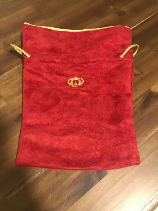 Crown Royal Xr Bag Red & Gold Velvet Quilt Hunting Fishing Marble Coin 8.  5 X 10