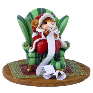 Wee Forest Folk Checking It Twice,  Wff M - 473c,  Ltd Santa Mouse 2014