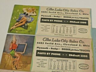 9 Vintage 1940 ' s Pin - Up Girls Ink Blotter Elvgren Munson Moran MAC Tools CCC 2