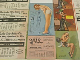 9 Vintage 1940 ' s Pin - Up Girls Ink Blotter Elvgren Munson Moran MAC Tools CCC 4