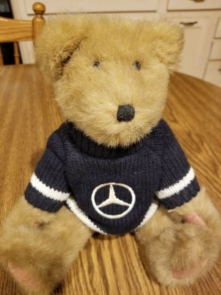 Vintage Mercedes Benz Teddy Bear Navy Sweater 1994 Posable 12 "