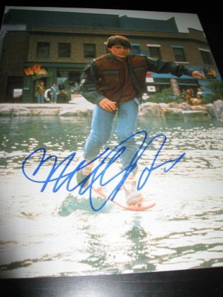 Michael J Fox Signed Autograph 11x14 Photo Back To The Future Promo Auto Rr2