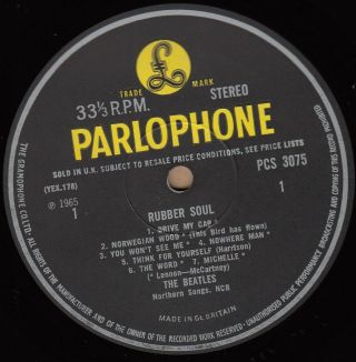 THE BEATLES Rubber Soul UK 2nd Stereo LP ' stereo ' Sleeve John Lennon Parlophone 2