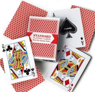 12 Decks (6 Red/6 Blue) Wide - Size Regular Index Playing Cards Set Plastic Coated 3