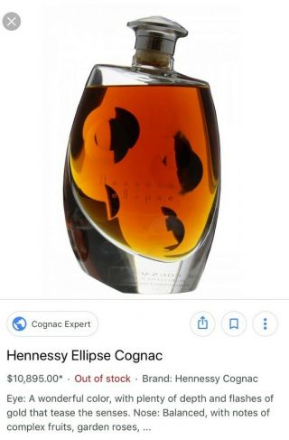 Collectible bottle for sale:Hennessy Ellipse 700ml.  Baccarat crystal decanter. 2