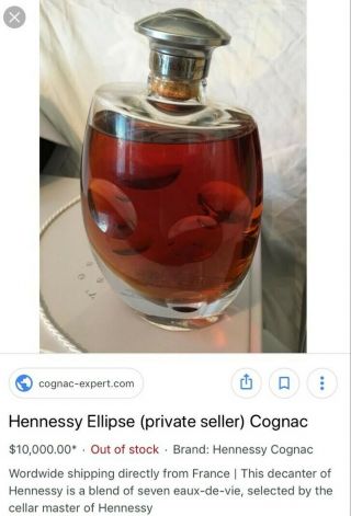 Collectible bottle for sale:Hennessy Ellipse 700ml.  Baccarat crystal decanter. 3
