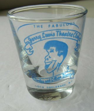 Jerry Lewis / Brown ' s Hotel Caricature Shot Glass Catskills Loch Sheldrake NY 4