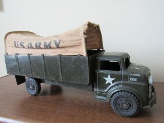 OLD 1950 ' s MARX TOY U.  S.  ARMY TRUCK W/ CANOPY 20 